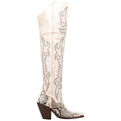 Dan Post Women's Calvera Natural White Genuine Python Fashion Boot