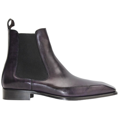 Duca Empoli Men's Purple Calf-Skin Leather Boots