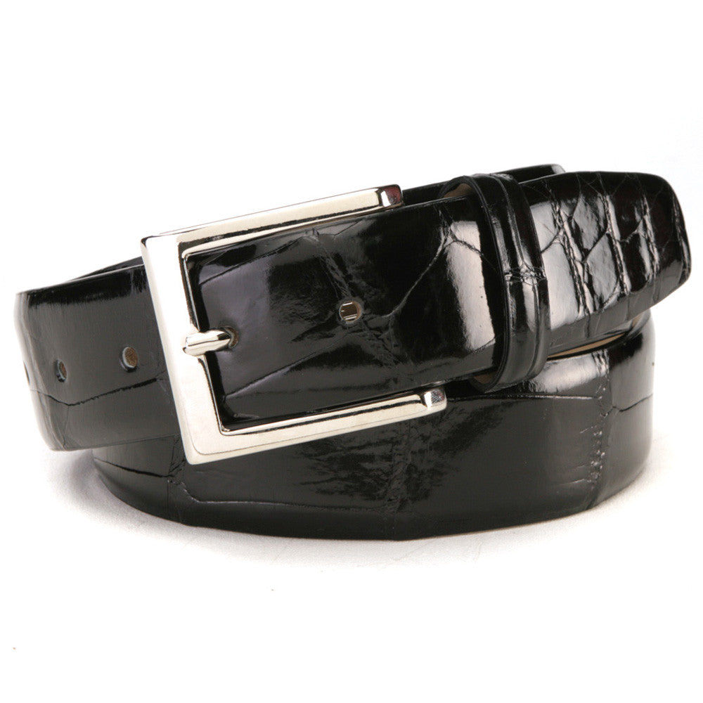 Fennix Black Genuine Body Alligator Dress Belt