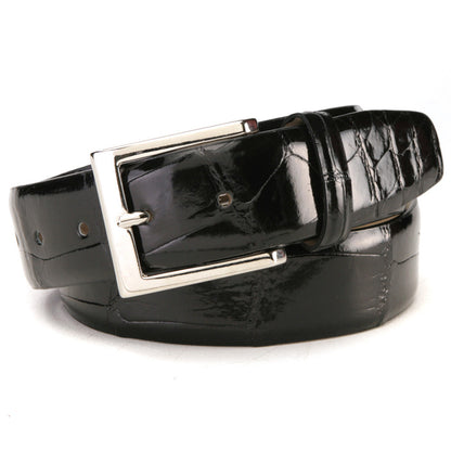 Fennix Black Genuine Body Alligator Dress Belt