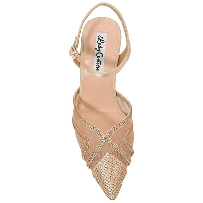 Lady Couture Gala 3.5” Sculpted Heel Pumps in Gold