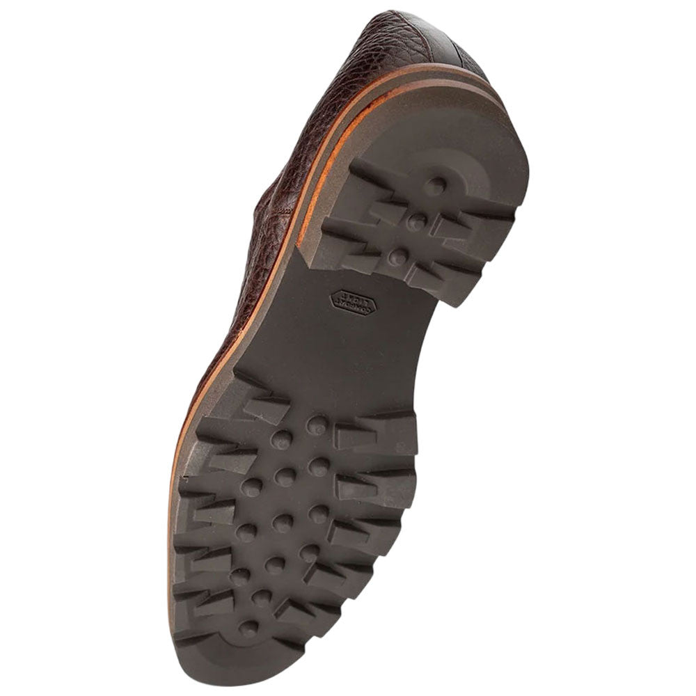 Mezlan Aspen Pebbled Leather Derby - Men's Brown Lambskin Derby