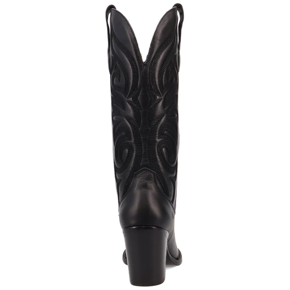 Hensley Black on Black Embroidered Leather Snip Toe Women Boot | Dingo Western Cowgirl Boots