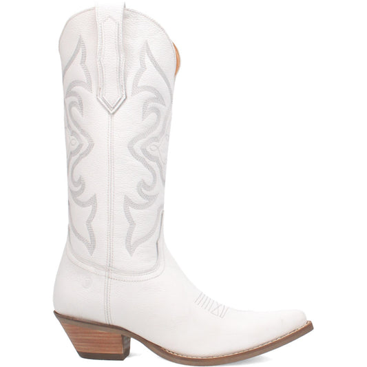 Dingo Out of West Suede White Snip Toe Western Boots for Women