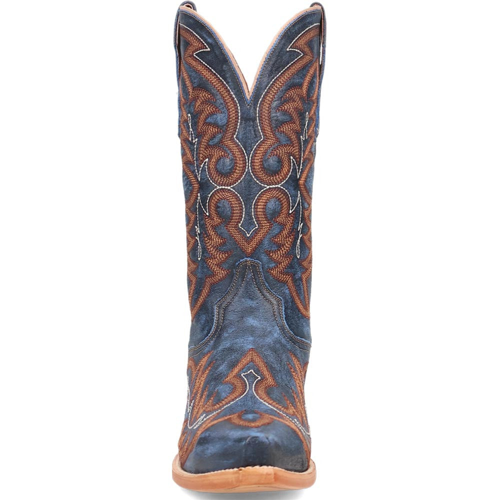Dan Post Triton Blue Leather Snip Toe Western Cowboy Boots (USA Men Size)
