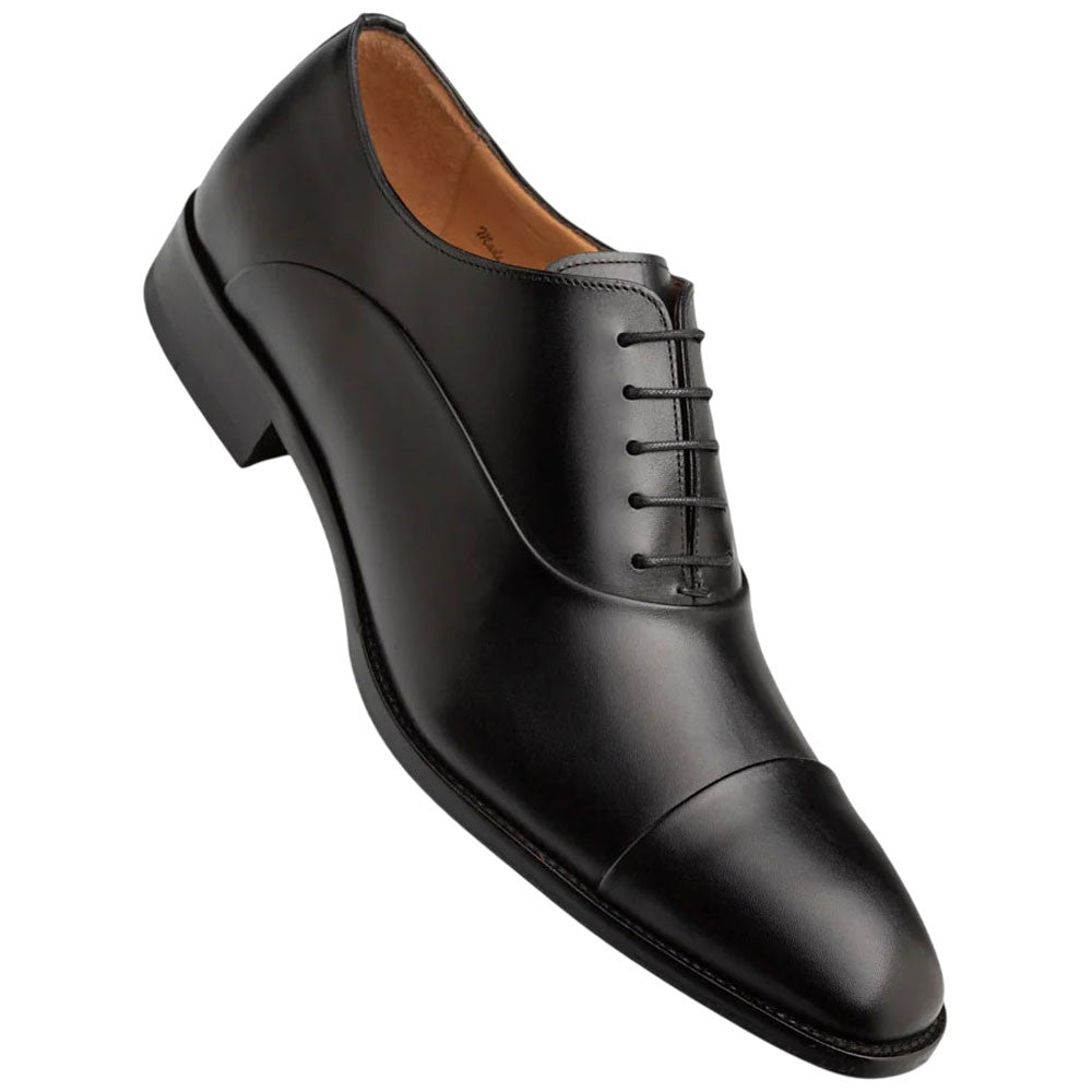 Mezlan Bocelli Cap Toe Oxford – Men's Black Calfskin Lace-Up, Made in Spain