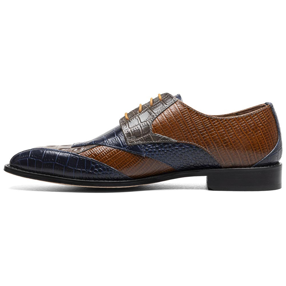 Tristano Modified Bike Toe Oxford | Stacy Adams Dress Shoes in Gray & Blue