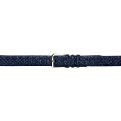 Mezlan Men's Printed Suede and Calf Trim Belt in Blue