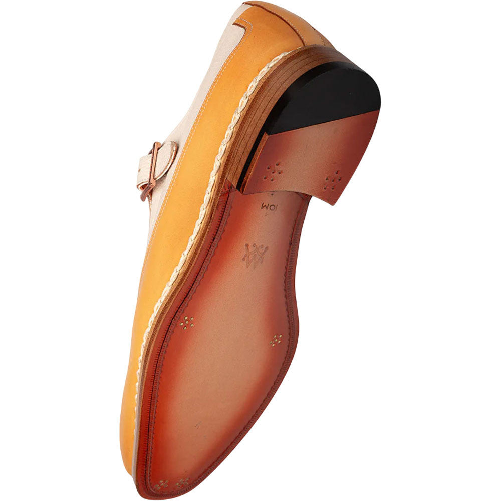 Mezlan Men's Cadena Spectator Monk Strap in Camel/Bone