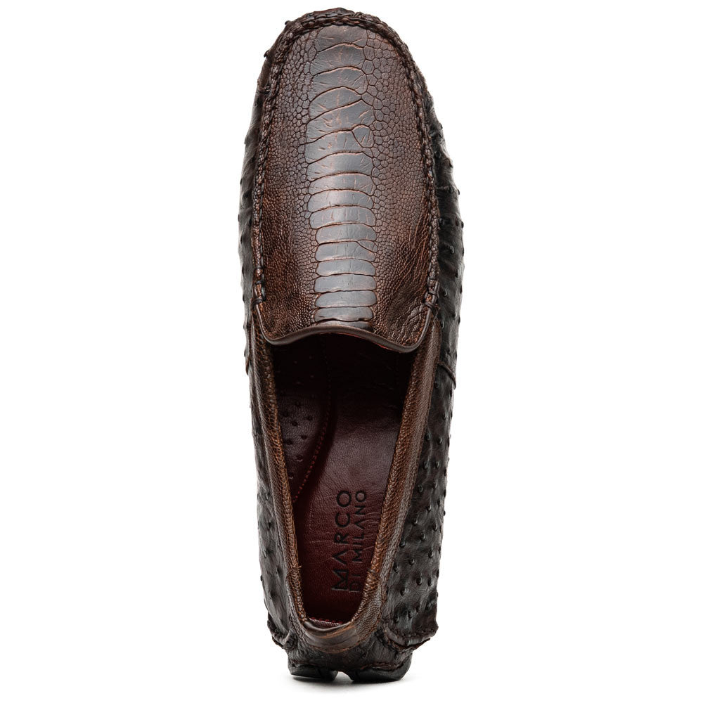 Alba Men’s Kango Tabac Genuine Ostrich Leg Driving Shoes | Marco Di Milano