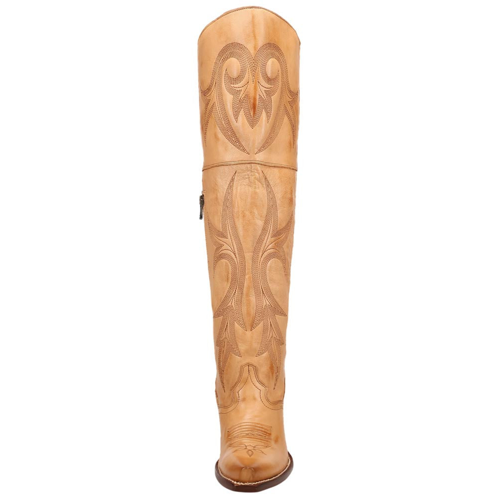 Dan Post Jilted Women's Light Tan Distressed Leather Over-the-Knee Boot - 20" Shaft
