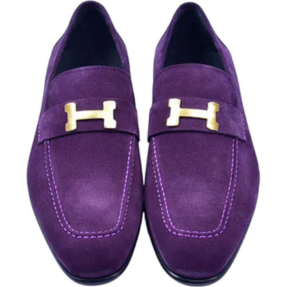 Corrente Purple Suede Loafers for Men