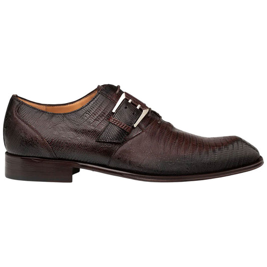 Mezlan Omero Brown Lizard Leather Monk-Oxford Hybrid Dress Shoes