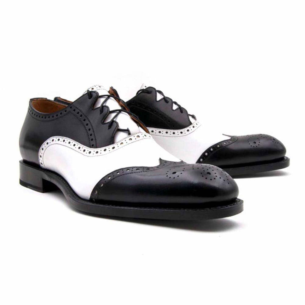 UGo Vasare Stephen Black/White Wingtip Oxfords