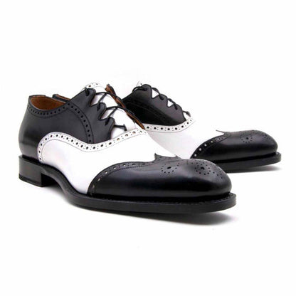 UGo Vasare Stephen Black/White Wingtip Oxfords