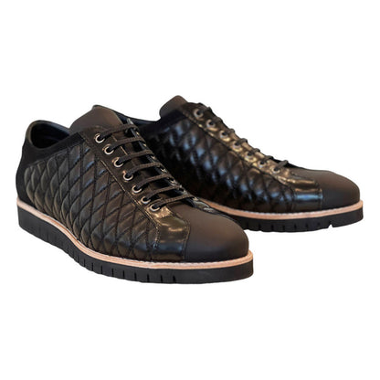 Corrente Black Leather Men’s Fashion Sport-Dress Lace Up