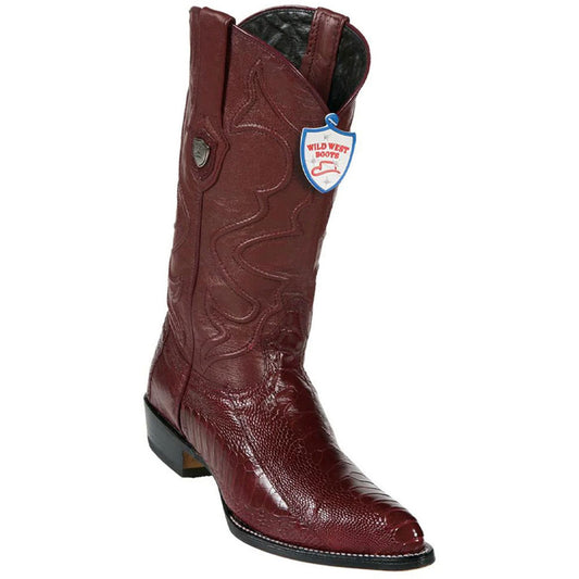 Wild West Burgundy Genuine Ostrich Skin Boots