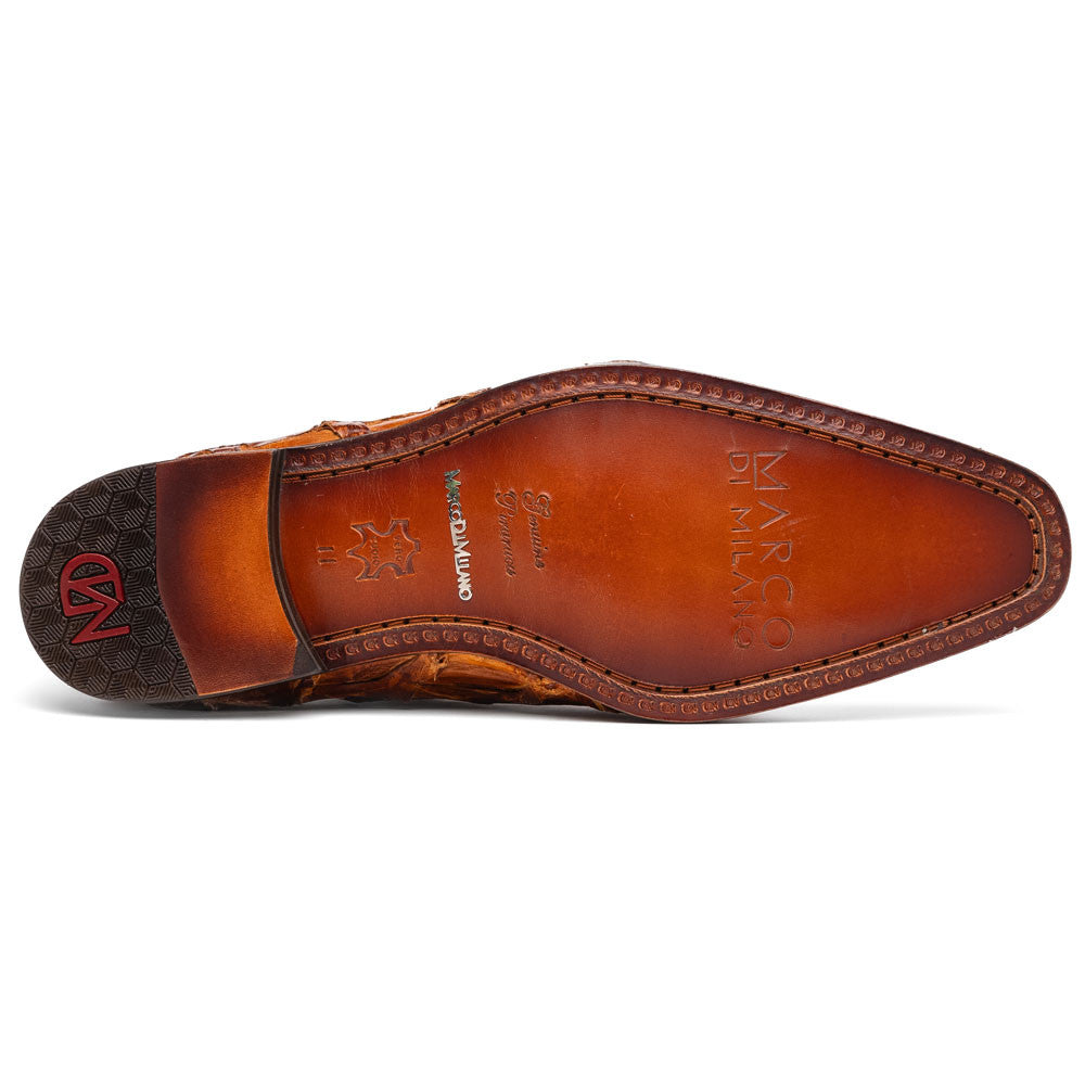 Oliveri Cognac Genuine Pirarucu Skin Classic Dress Oxford | Marco Di Milano