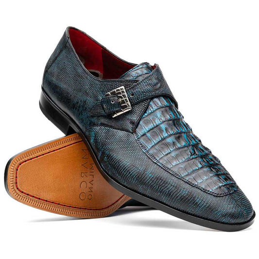 Toluca Genuine Crocodile and Lizard Skin Monk Strap | Marco Di Milano Exotic