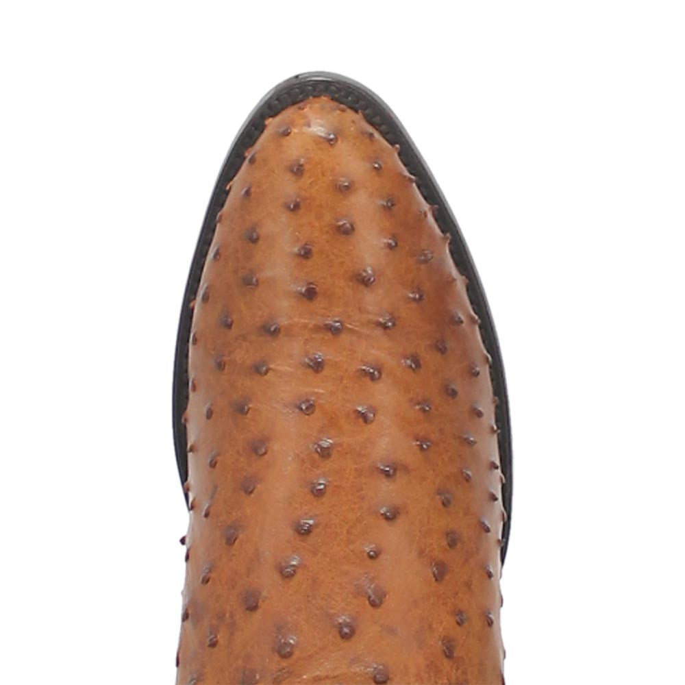 Dan Post Tempe Full Quill Ostrich Round Toe Western Cowboy Boot (US Men Size)