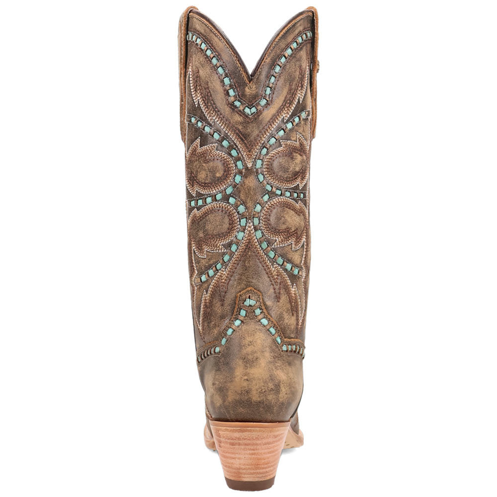 Dan Post Mesa Honey Leather Snip Toe Western Cowgirl Boots