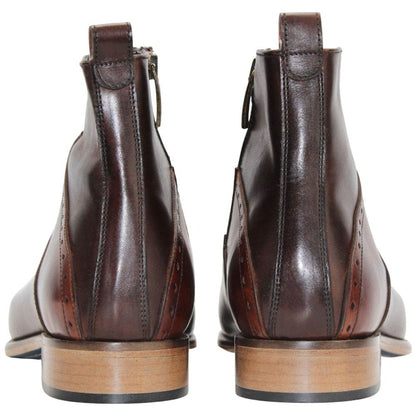 Duca Pedaso Men's Chocolate/Brandy Calf-Skin Leather Oxfords Shoes
