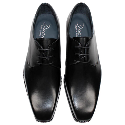 DUCA Sermoneta Black Men's Italian Calf Leather Derby Dress Shoes