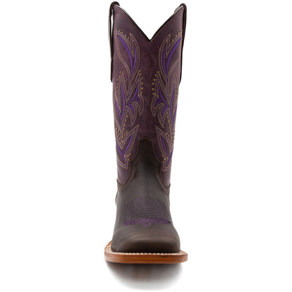 Ferrini Women’s Maggie Chocolate Square Toe Leather Cowboy Boots