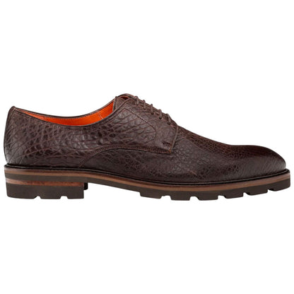 Mezlan Aspen Pebbled Leather Derby - Men's Brown Lambskin Derby