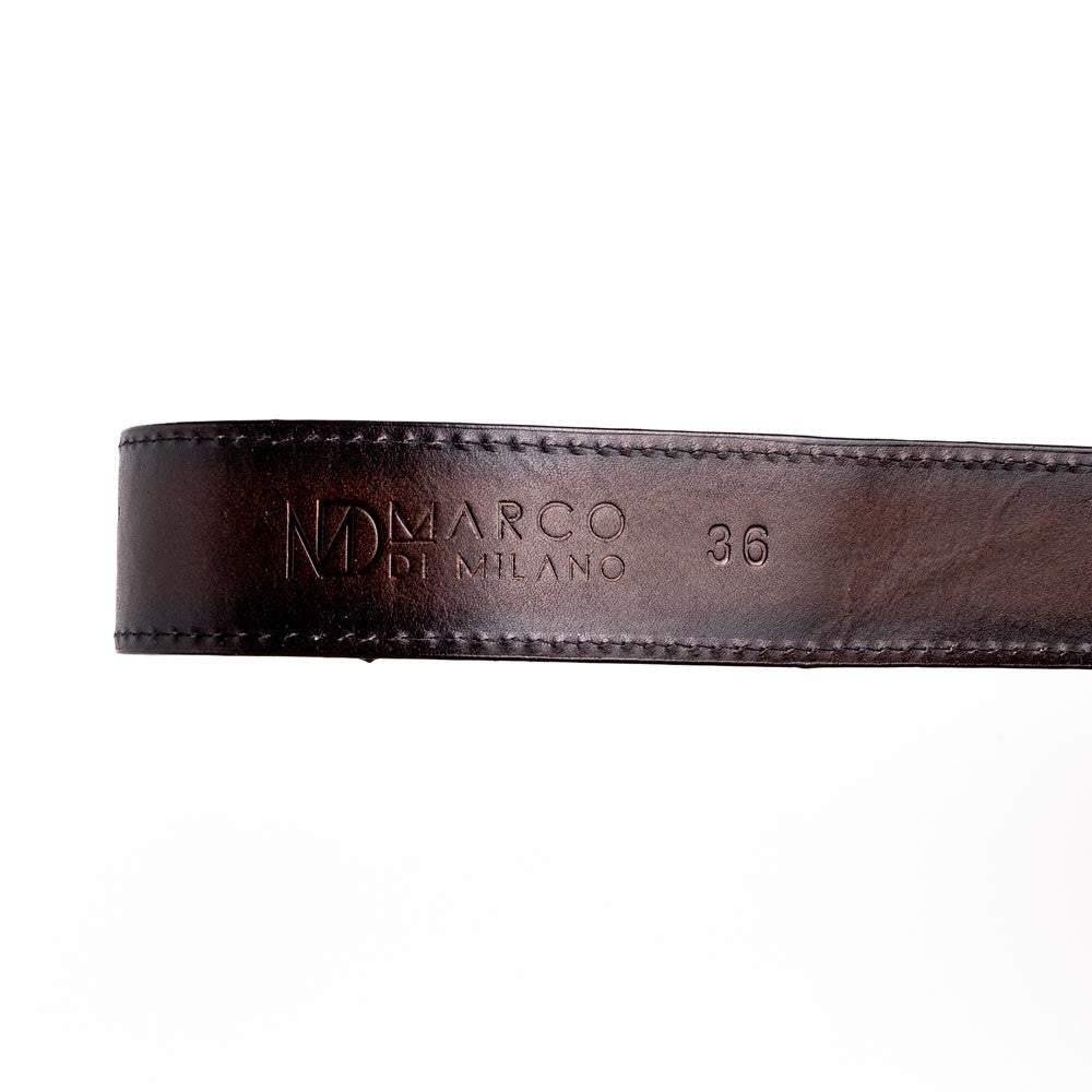 Arkansas Genuine Python Skin Western Belt in Natural with Antique Western Buckle | Marco Di Milano Exotic Belt