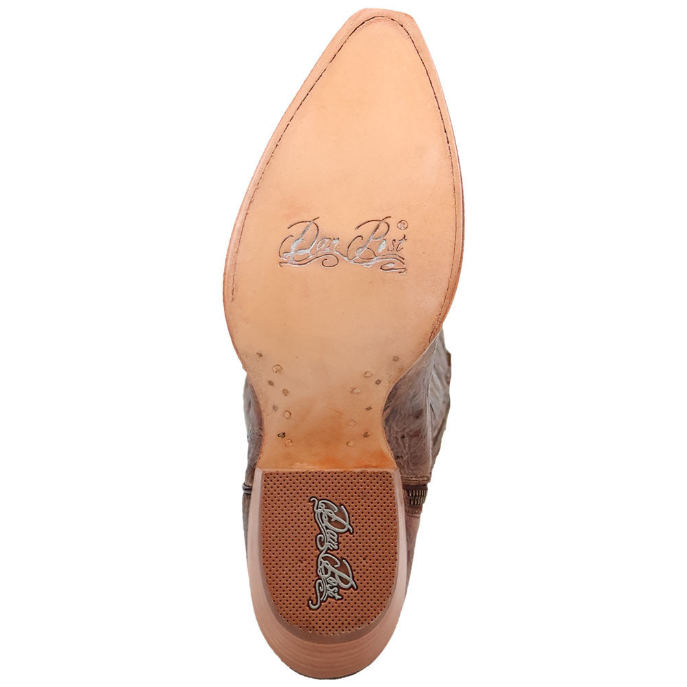 Dan Post Rustic Ridge Brown Leather Zipper Snip Toe Western Cowgirl Boots