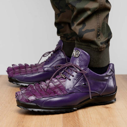 Marco Di Milano Udine Genuine Hornback Caiman & Calf Leather Sneaker – Purple