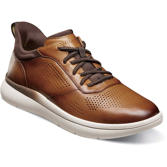 Florsheim Fleet Cognac Perf Toe Elastic Lace Men's Sneaker