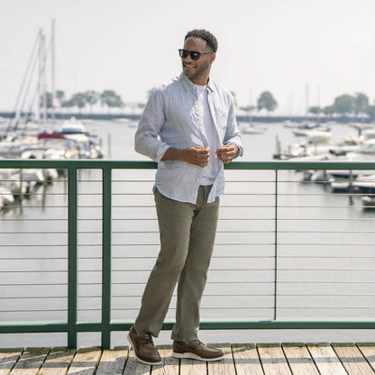 Florsheim Launch Moc Toe Elastic Lace Brown Boat Shoes for Men