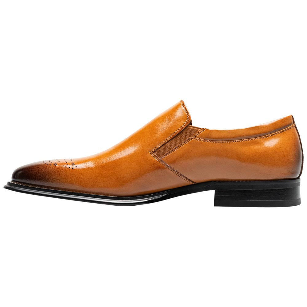 Stacy Adams Alistair Plain Toe Ornament Slip-On – Tan