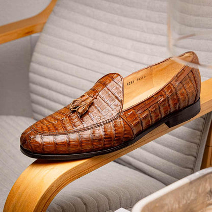 Bianchi Bay Apache Genuine Caiman Crocodile Tassel Loafers | MARCO DI MILANO