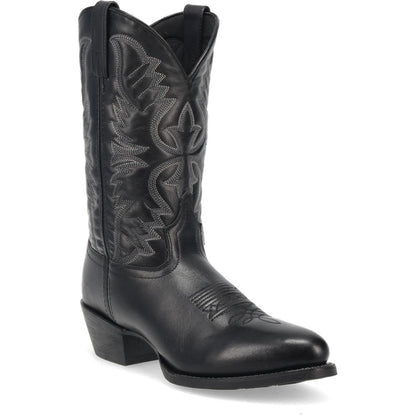Laredo Birchwood Black Leather Mid Round Toe Western Cowboy Boot (US Men Size)