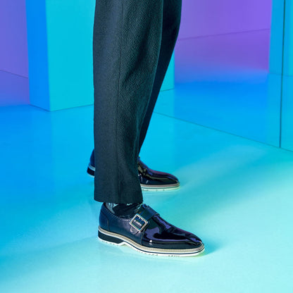 Stacy Adams Bartram Plain Toe Monk Strap in Black
