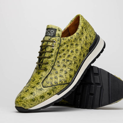 Marco Di Milano Scanno Antique Green Ostrich Fashion Sneakers