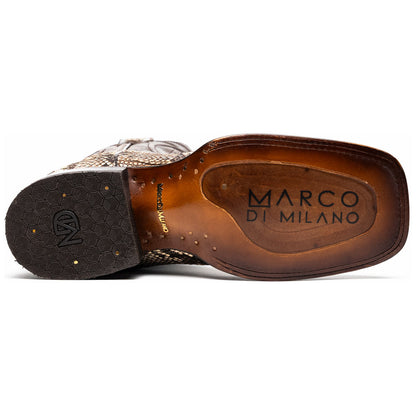 Missouri Genuine Python Skin Natural Cowboy Boot | Marco Di Milano Western Boots