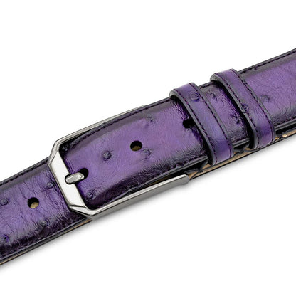 Mezlan Purple Genuine Full Quill Ostrich Skin Belt