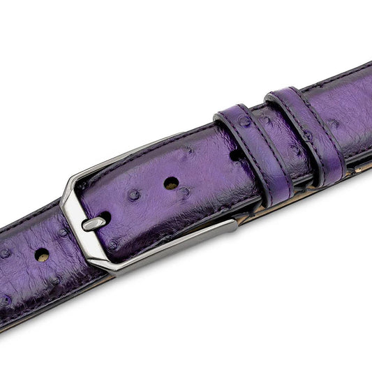 Mezlan Purple Genuine Full Quill Ostrich Skin Belt