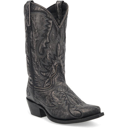 Laredo Garrett Black Distress Leather Snip Toe Western Cowboy Boot (US Men Size)
