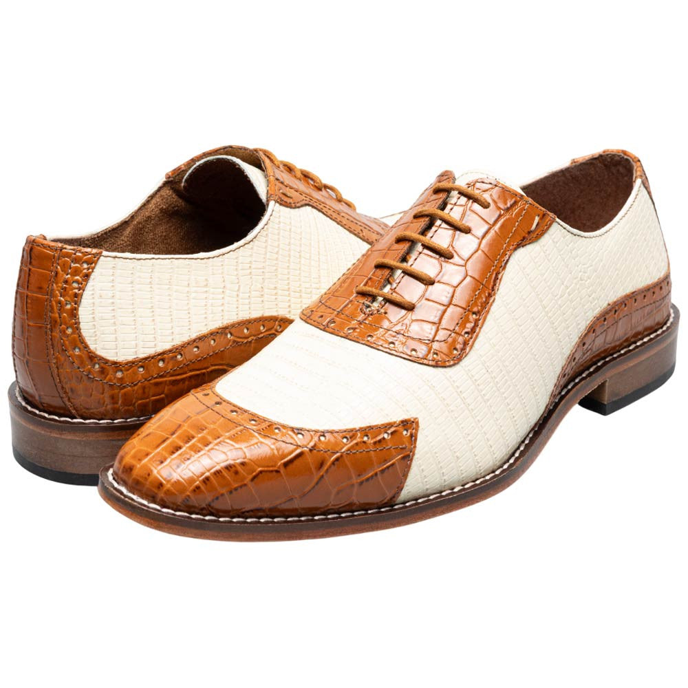 Stacy Adams Tarango Modified Cap Toe Tan Multi Oxford Shoes for Men