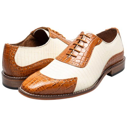 Stacy Adams Tarango Modified Cap Toe Tan Multi Oxford Shoes for Men