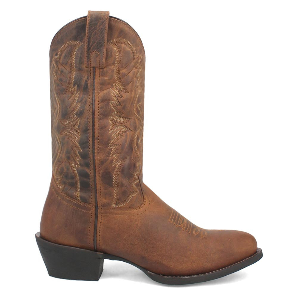 Laredo Birchwood Tan Leather Mid Round Toe Western Cowboy Boot (US Men Size)