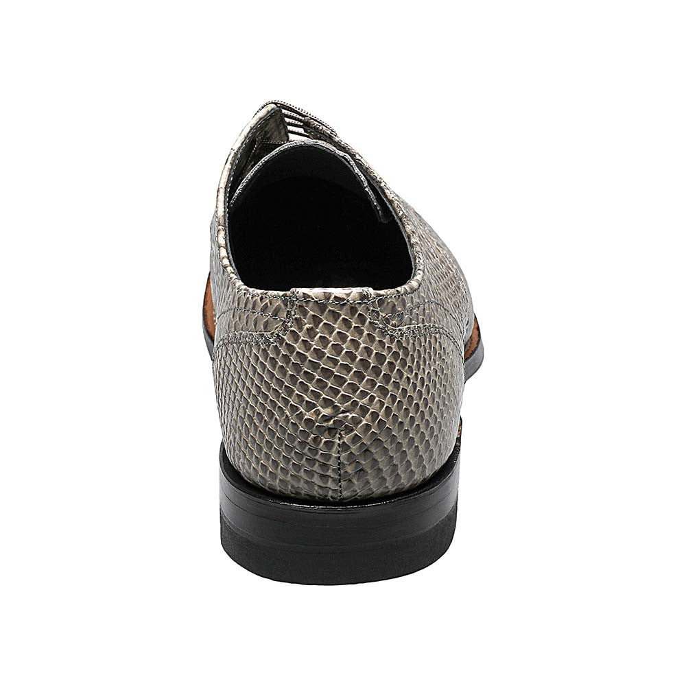 Stacy Adams Madison Gray Anaconda Print Plain Toe Oxford