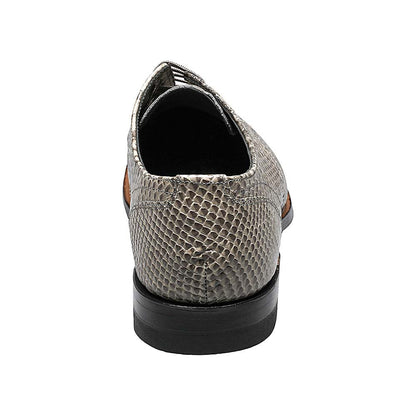 Stacy Adams Madison Gray Anaconda Print Plain Toe Oxford