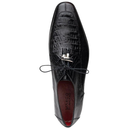 Marco Di Milano Merida Black Caiman & Lizard Dress Derby