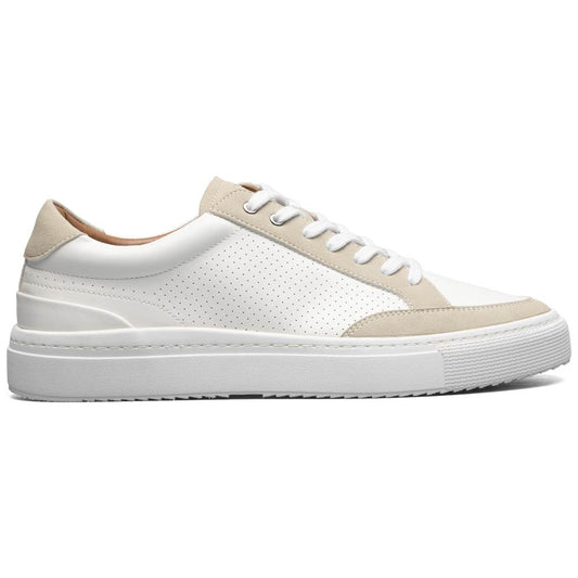 Stacy Adams Dorian White Smooth Leather Moc Toe Casual Shoes (USA Men Size)